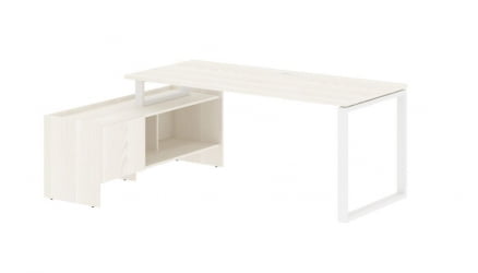 Стол с тумбой EDIS EQCT 19814 Ясень Траун Белый