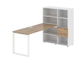 Рабочая станция EDIS EQRST 1117 Дуб Денвер светлый Белый Белый