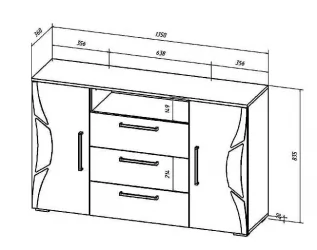 Комод Верона 02 Ясень шимо
