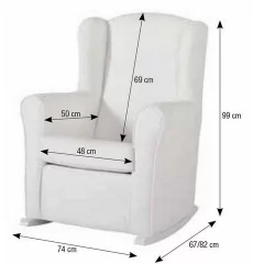Кресло-качалка Micuna Wing/Nanny white/white искусственная кожа
