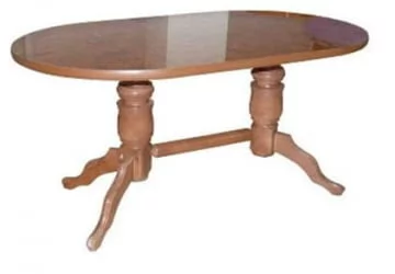 Стол обеденный Овальный на 2-м подст. толстая 1 кат. 1555 6130 орех