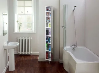 Узкий шкаф в прихожую Спика Шелф Белый