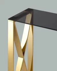 Консоль КРОСС 115x30 Золото (стекло smoke)