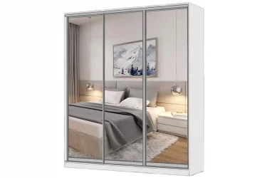 Шкаф-купе 3-х дверный Виктория 1800х584х2300, Белый 18ДЗДЗДЗ-Б 310-1907
