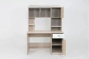 Компьютерный стол с ящиками Котофей Ясень шимо светлый Вайс Белый