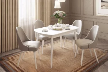 Стол обеденный раздвижной Сальса Белый