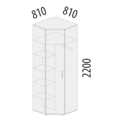 Шкаф угловой (лев/прав) Аляска 501.03