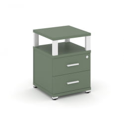 Тумба приставная с 2-мя ящиками и надставкой CОНCЕПТ CН.ТУП-002 Б/В Кобо Белый / CONCEPT CN.TUP-002 B/W