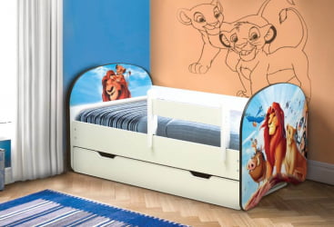 Кровать детская с фотопечатью с 1 ящиком 800*1600 Король Лев