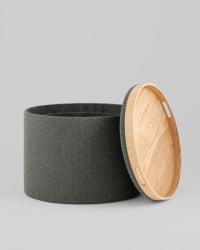 Пуф с ящиком Хюгге L букле темно-серый