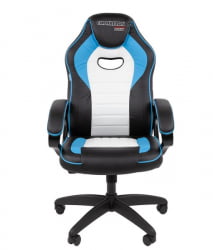 Кресло геймерское CHAIRMAN GAME 16 черный/голубой/белый