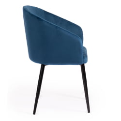 Кресло LA FONTAIN (mod. 004) вельвет/металл, 60 х 57 х 84 см , синий (HLR 63)/черный