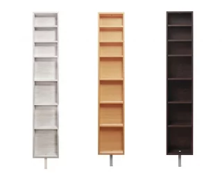 Распашной шкаф в гостиную в белом глянцевом стекле Зум Шелф Беленый дуб