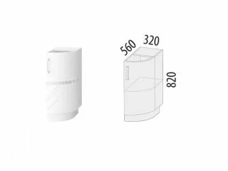 Напольный шкаф торцевой (прав) Бьянка 102.64