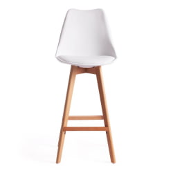 Стул барный TULIP BAR (mod. C1014H) / 1 шт. в упаковке пластик/дерево, 57 х 48 х 104 см, белый 018 /натуральный