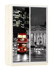 Шкаф-купе двухдверный Экспресс Дуо 1600х2400h Лондон/Дуб сонома