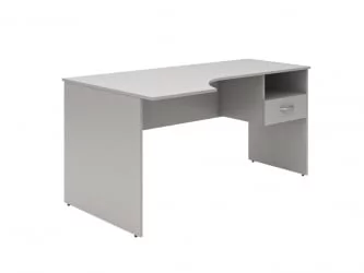 Стол письменный левый SET160-1 L c подвесной тумбой Серый