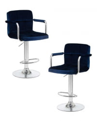 Стул барный DOBRIN KRUGER ARM (синий велюр (MJ9-117))