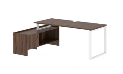 Стол с тумбой EDIS EQCT 19814 Дуб Денвер темный Белый