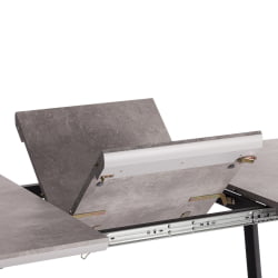 Стол обеденный NELSON МДФ/ЛДСП/металл, 128-170х80х75 см, Бетон/Черный