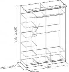 Шкаф-купе 2 Домашний Композиция Венге