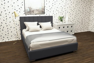 Кровать 80 на 200 Терра без основания Материал фасада: Металл/Велюр; Спальное место: 800х2000 мм; Цвет: Светло серый
