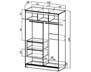 Шкаф-купе Верона 1400 Ясень шимо