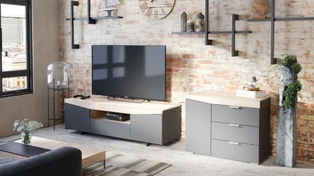 ТВ тумба ТВ тип 1 Дуб Сонома/Графит Серый