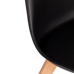 Стул TULIP (mod. 73-1) дерево/пластик/экокожа, 47,5x55x80 см, черный