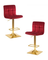 Стул барный ДОБРИН ГОЛДИЕ (бордовый велюр (МДЖ9-43)) 2 шт / DOBRIN GOLDIE (MJ9-43))