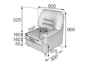 Кресло подлокотник левый Премьер V-100/2
