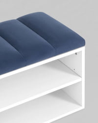 Обувница Хольст белая велюр Синий