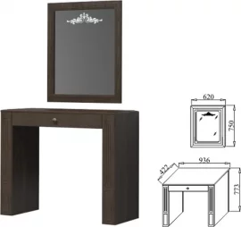 Стол туалетный Ева-11 04 Шоколад Венге