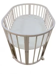 Детская кровать-манеж Merry Happy Mini матовая Белая (3 в 1)