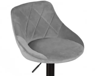 Стул барный DOBRIN LOGAN BLACK Серый велюр MJ9-75