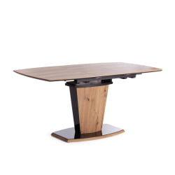 Стол FANCY МДФ HPL/стекло, 120-160х85х75 см, Дуб артисан/Черный