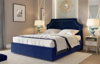 Кровать с подъемным механизмом Катрин 1800 ПМ Мора синий