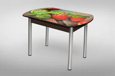 Большой обеденный стол Европейский фп Клубника ЛДСП венге