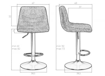 Стул барный DOBRIN TRAVIS, какао (VIVALDI43)