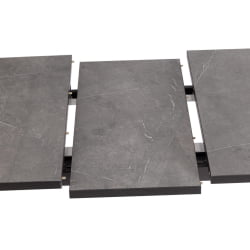 Стол MALTIDO ЛДСП/HPL/металл, 130 х 75+30 х 75 см, Гранит темный/черный