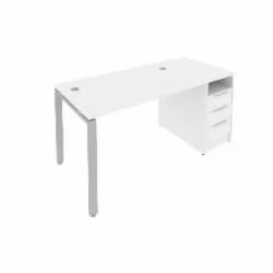 Рабочая станция с опорной тумбой Metal System Б.РС-СТП -1.2 Белый/Серый