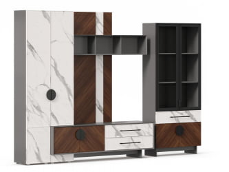 Набор мебели для гостиной Вилена №3 Оникс Серый/Орех/Монте белый