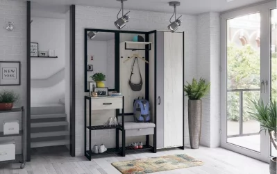 Банкетка 600 Техно ЛД 678.310.000 Дуб Крафт Белый Черный