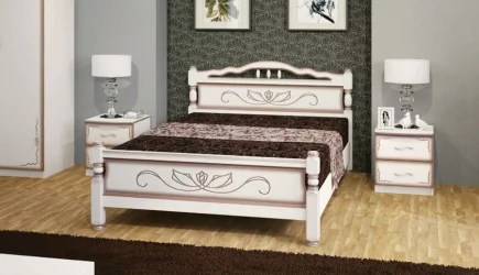 Кровать из массива Карина-5 200х120 Слоновая кость