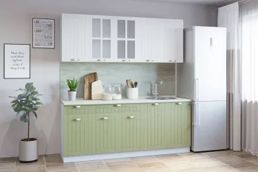 Гарнитур кухонный ПРОВАНС В 2 (врезная мойка) реалвуд ультра/фисташка