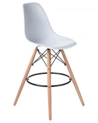 Стул барный ДОБРИН ДСВ БАР (ножки светлый бук, цвет сиденья белый (В-02)) 2 шт / DOBRIN DSW BAR (W-02))