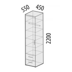 Детский шкаф для одежды Мегаполис 55.22 Сосна Астрид