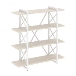 Стеллаж на регулируемых опорах - 4 полки LOFT VR.L-MST.O-4.8V Металл белый Денвер светлый