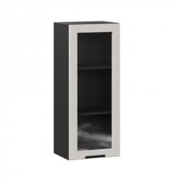 Шкаф кухонный 400 высокий со стеклом Джамис ЛД 296.420.000.152 Черный Кашмир