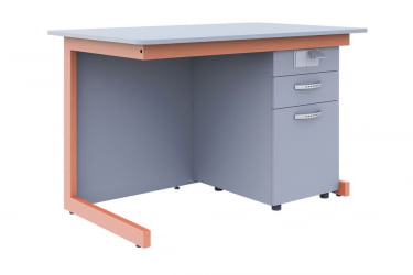 Стол преподавателя для кабинета физики/ химии/ биологии Оранжевый/Серый